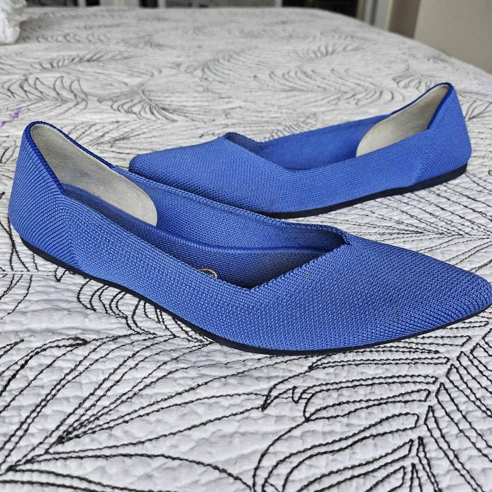 Rothy's Royal Blue Pointed Toe Knit Flats